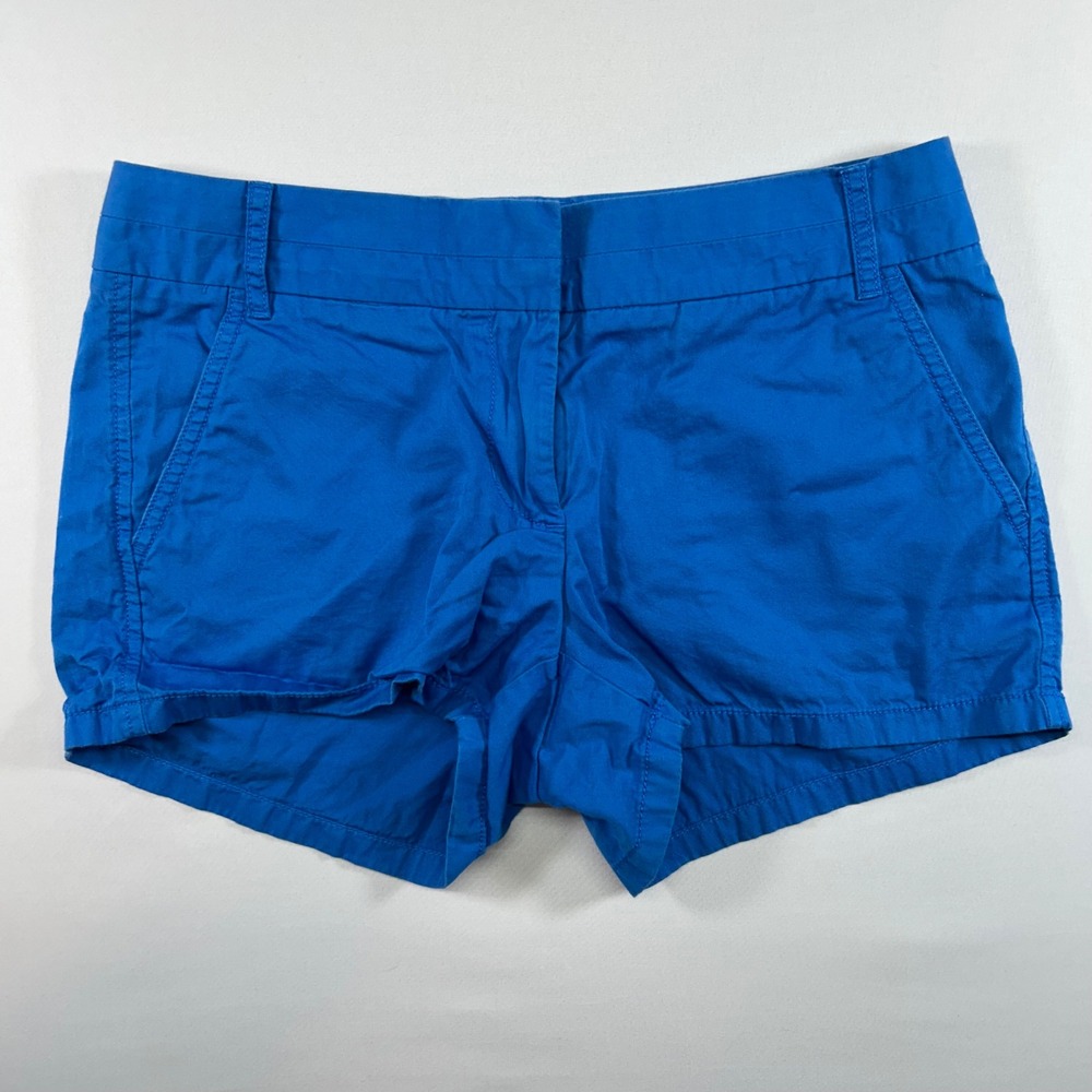 J.Crew Womens Blue Broken-In Chino Shorts Size 2 Cotton Mid‎ Rise Casual Summer